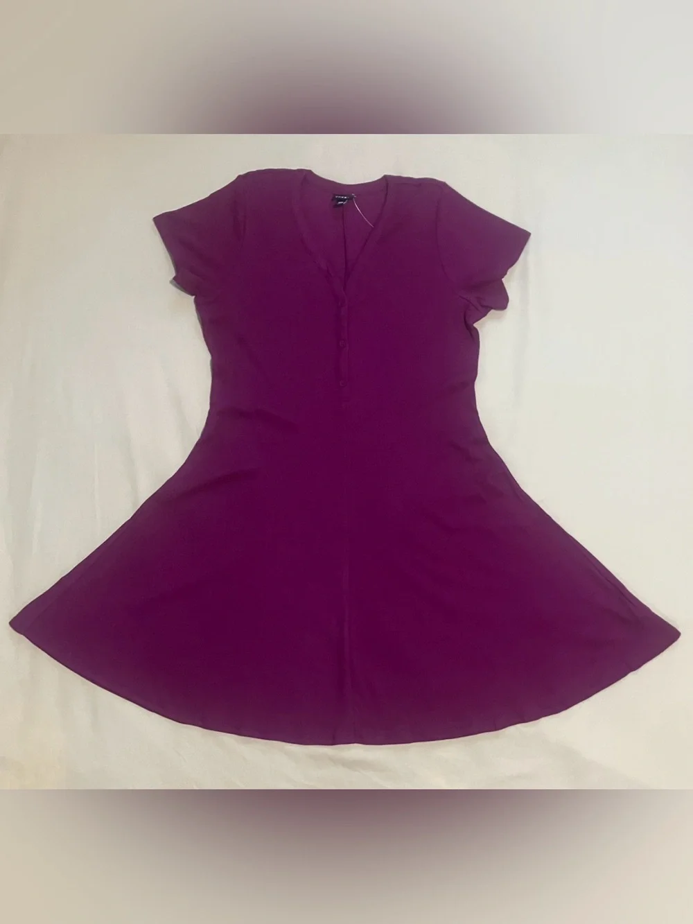 Torrid Plum Caspia Ribbed Henley Mini Dress Size 00 (10) NWT - Picture 1 of 9